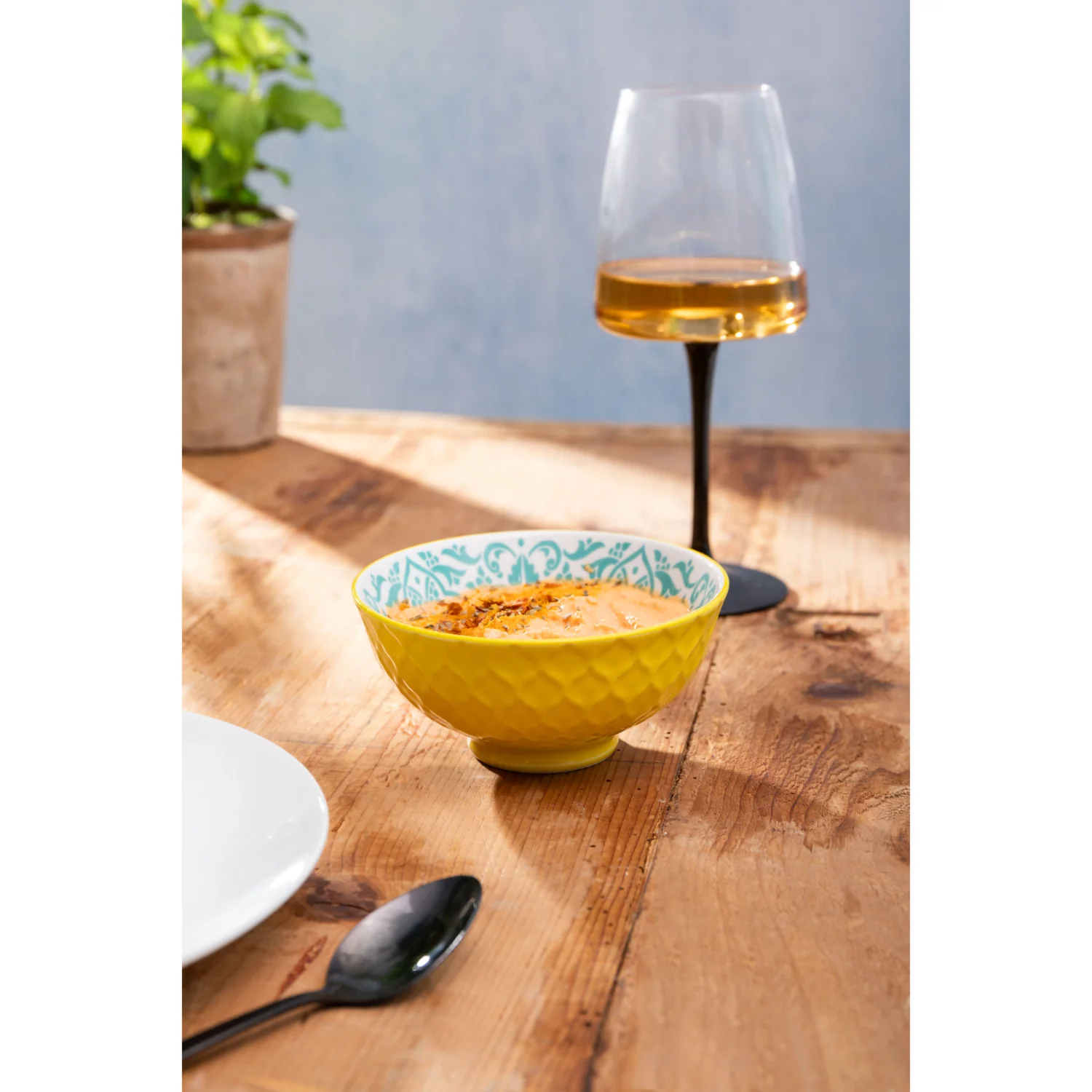 Mikasa 12cm Stoneware Nibble Bowl - Blue/Yellow Geometric - Image 5