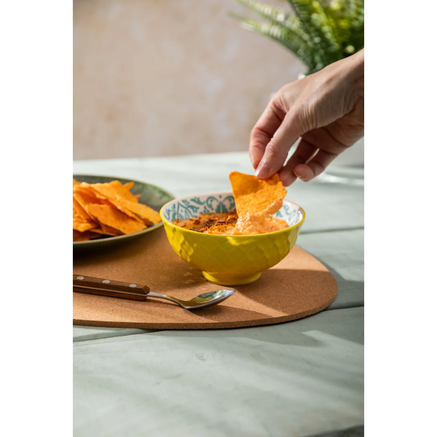 Mikasa 12cm Stoneware Nibble Bowl - Blue/Yellow Geometric - Image 6