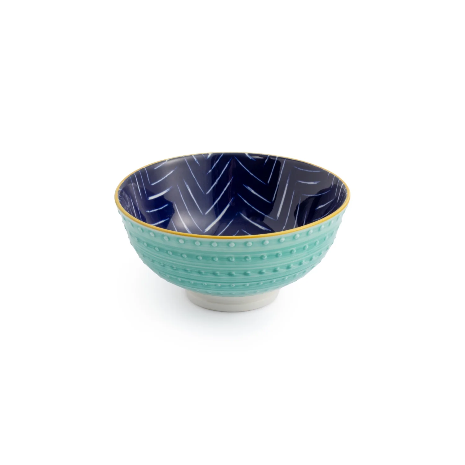 Mikasa 12cm Stoneware Nibble Bowl - Indigo Chevron