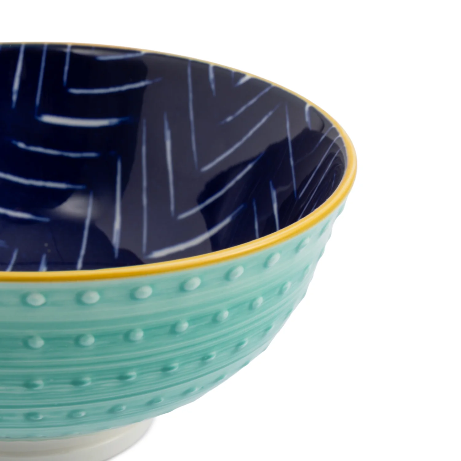Mikasa 12cm Stoneware Nibble Bowl - Indigo Chevron - Image 4