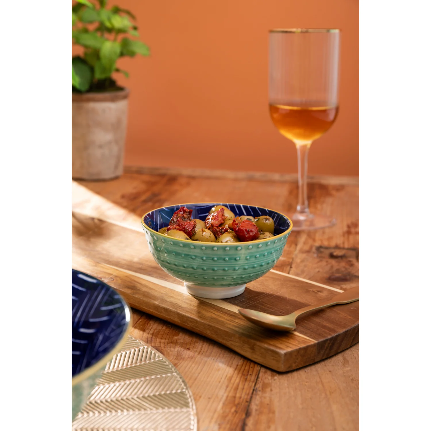 Mikasa 12cm Stoneware Nibble Bowl - Indigo Chevron - Image 5