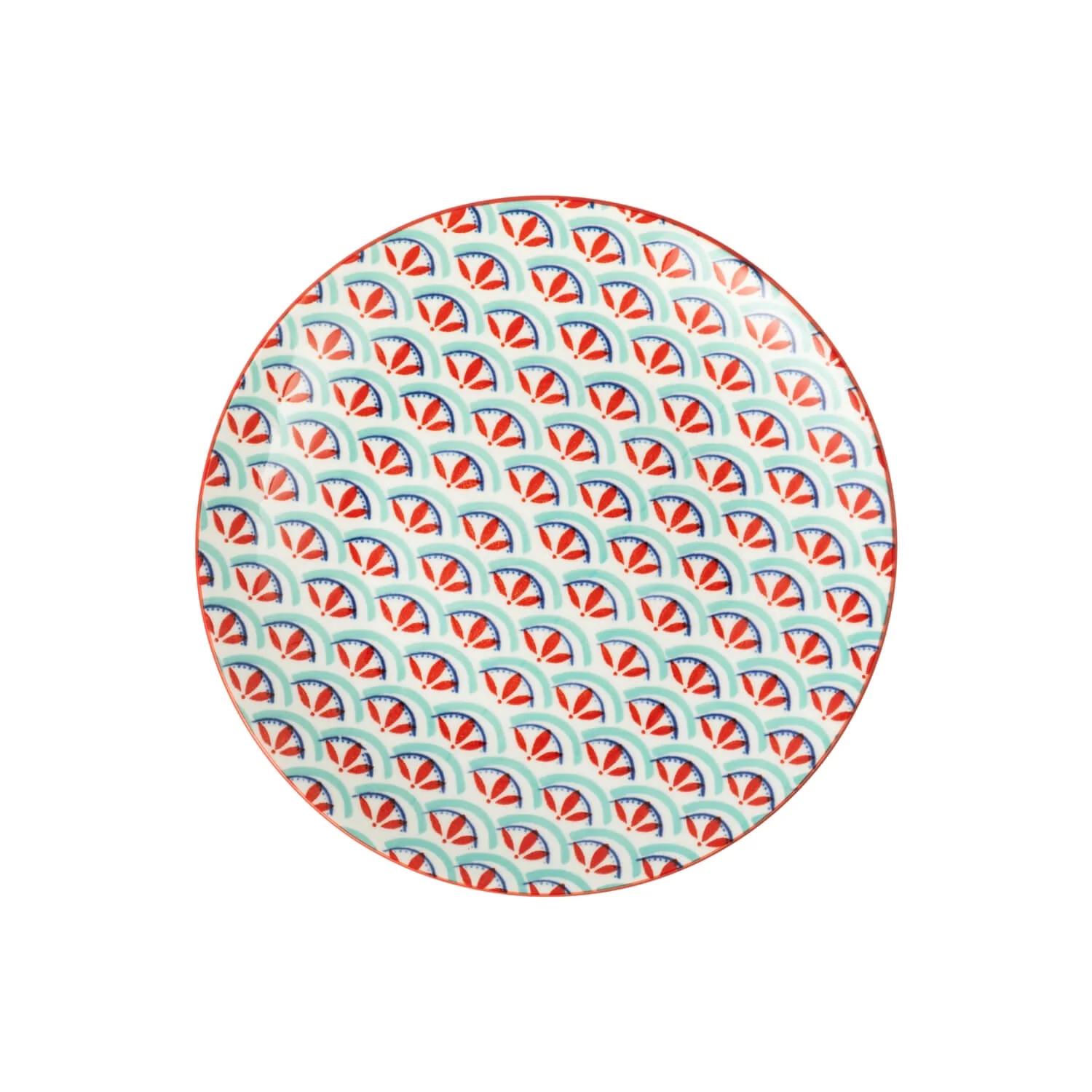 Mikasa 18cm Stoneware Small Plate - Blue/Green Geometric