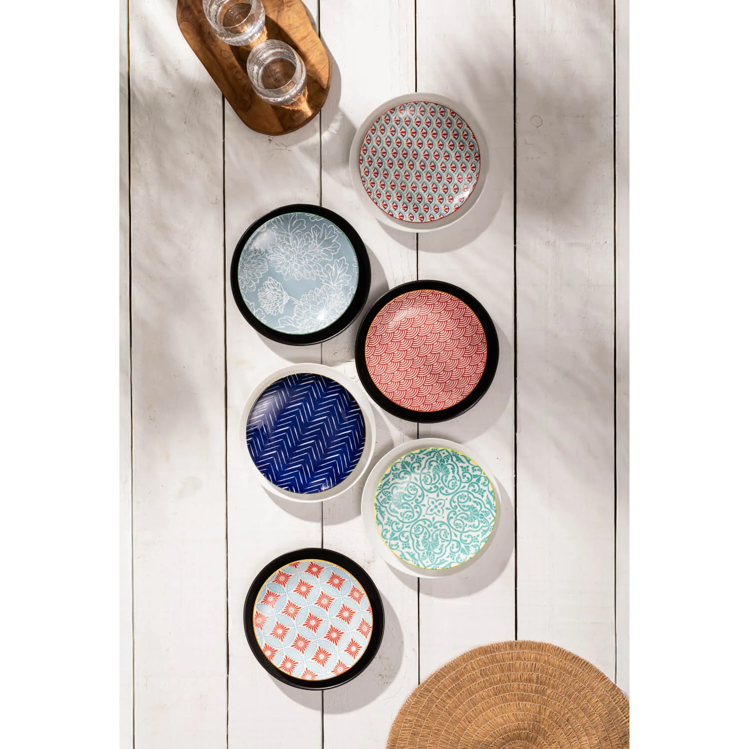 Mikasa 18cm Stoneware Small Plate - Blue/Green Geometric - Image 10