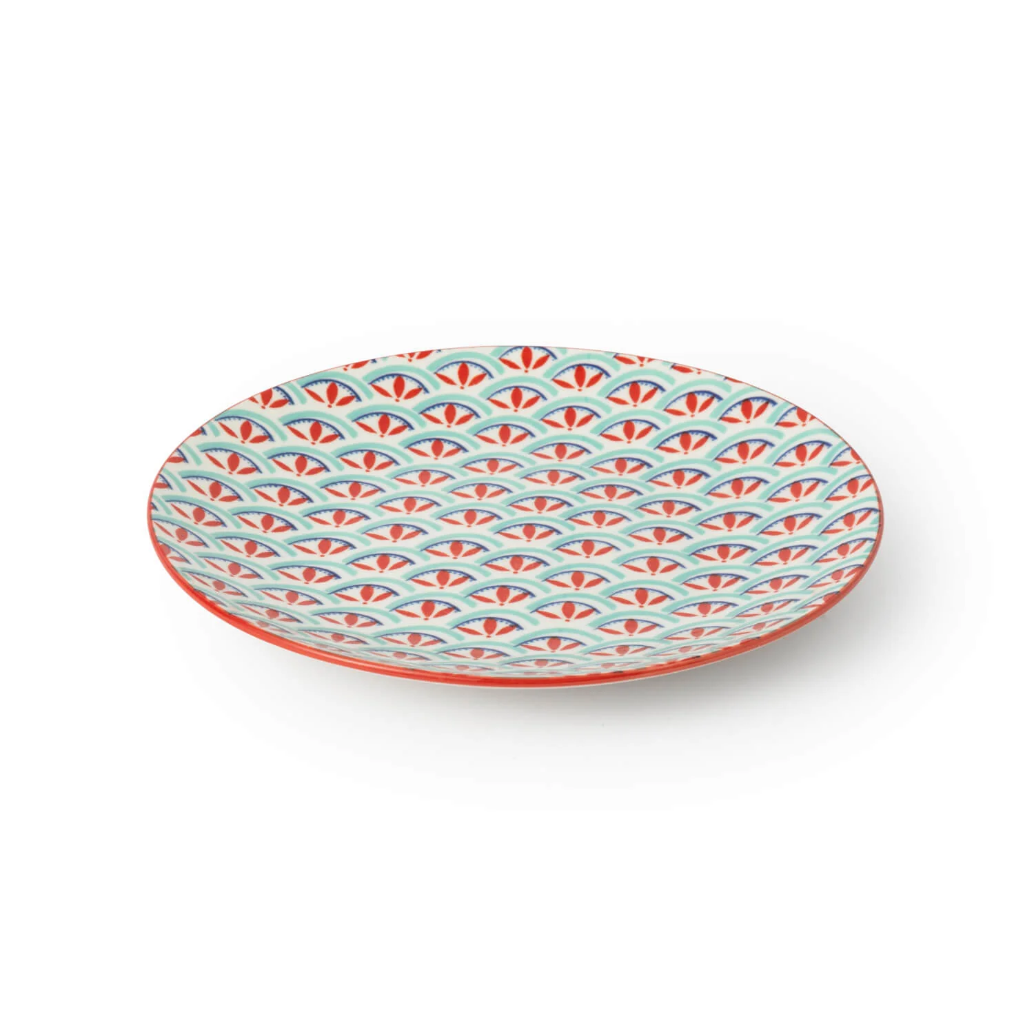 Mikasa 18cm Stoneware Small Plate - Blue/Green Geometric - Image 3