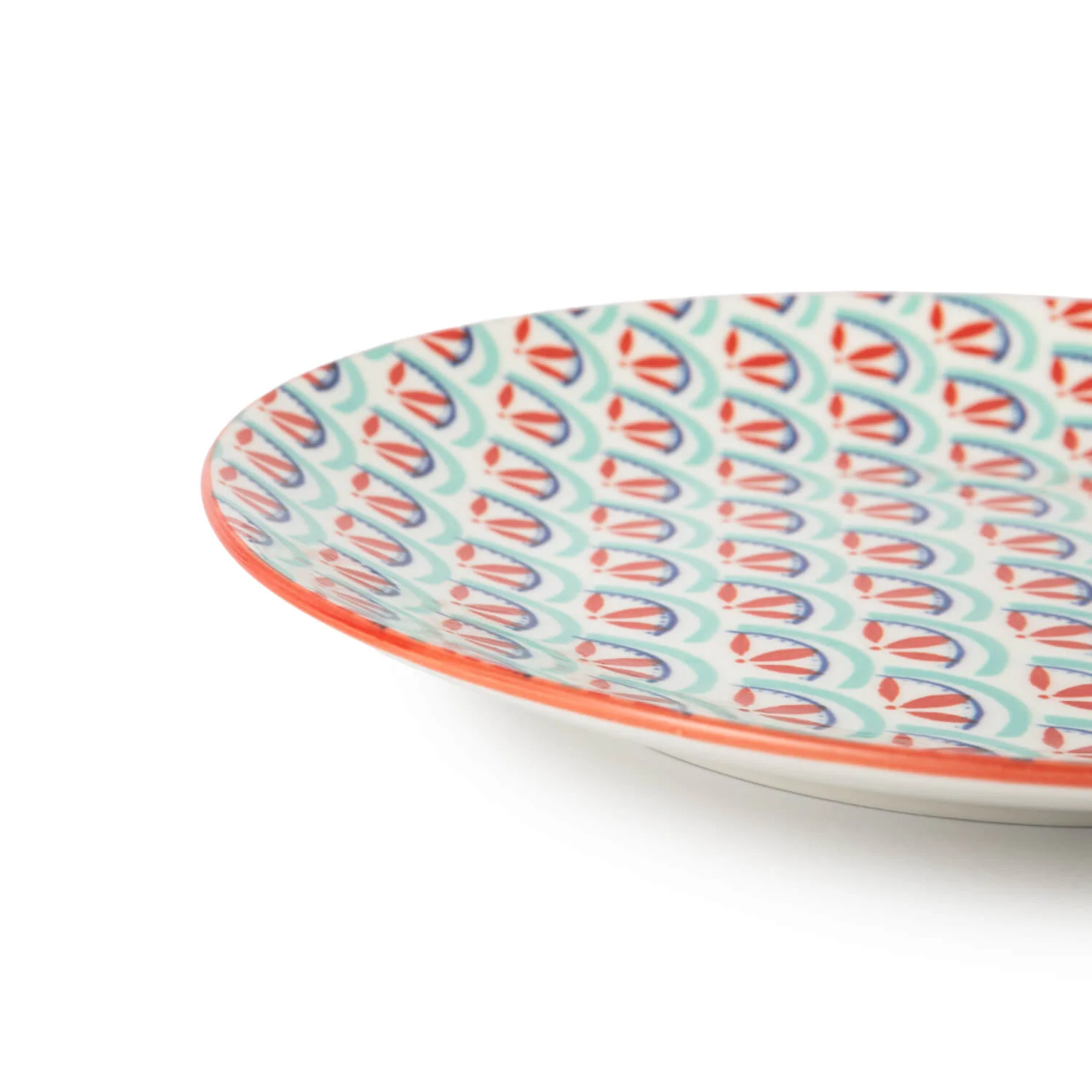 Mikasa 18cm Stoneware Small Plate - Blue/Green Geometric - Image 4