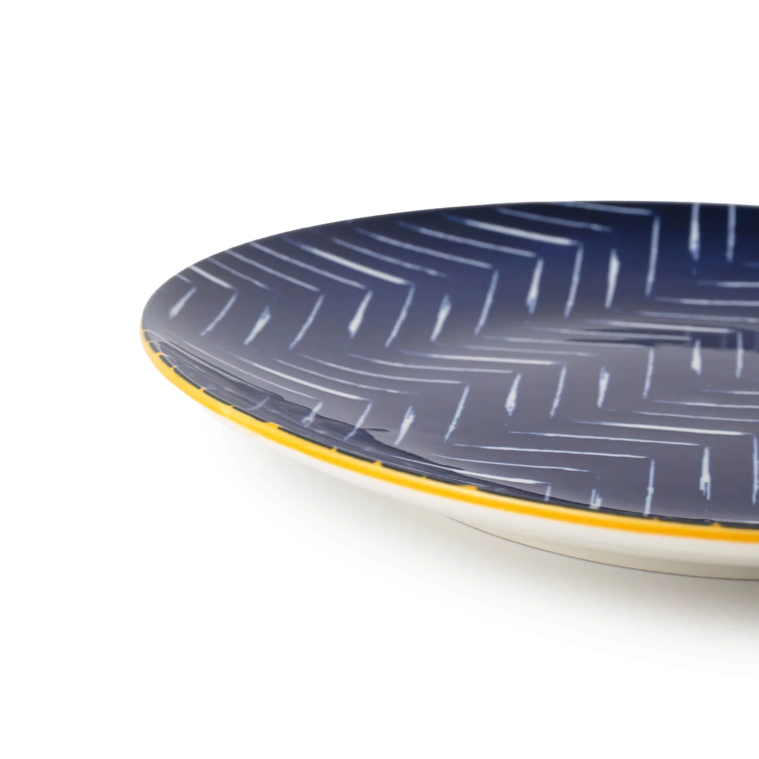 Mikasa 18cm Stoneware Small Plate - Indigo Chevron - Image 3