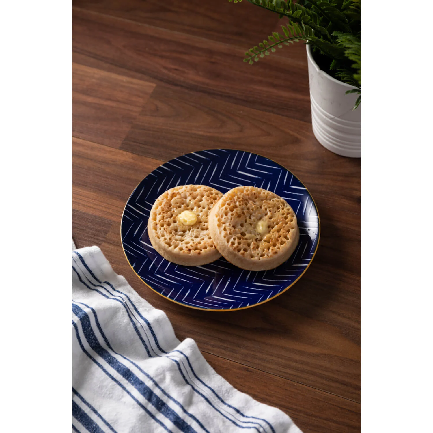 Mikasa 18cm Stoneware Small Plate - Indigo Chevron - Image 6