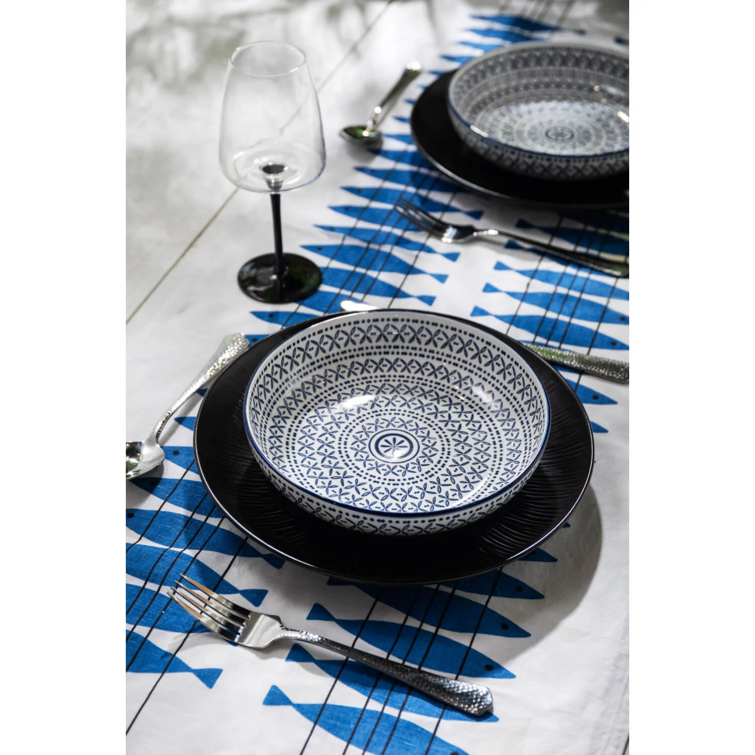 Mikasa 21cm Stoneware Pasta Bowl - Blue Mediterranean - Image 4
