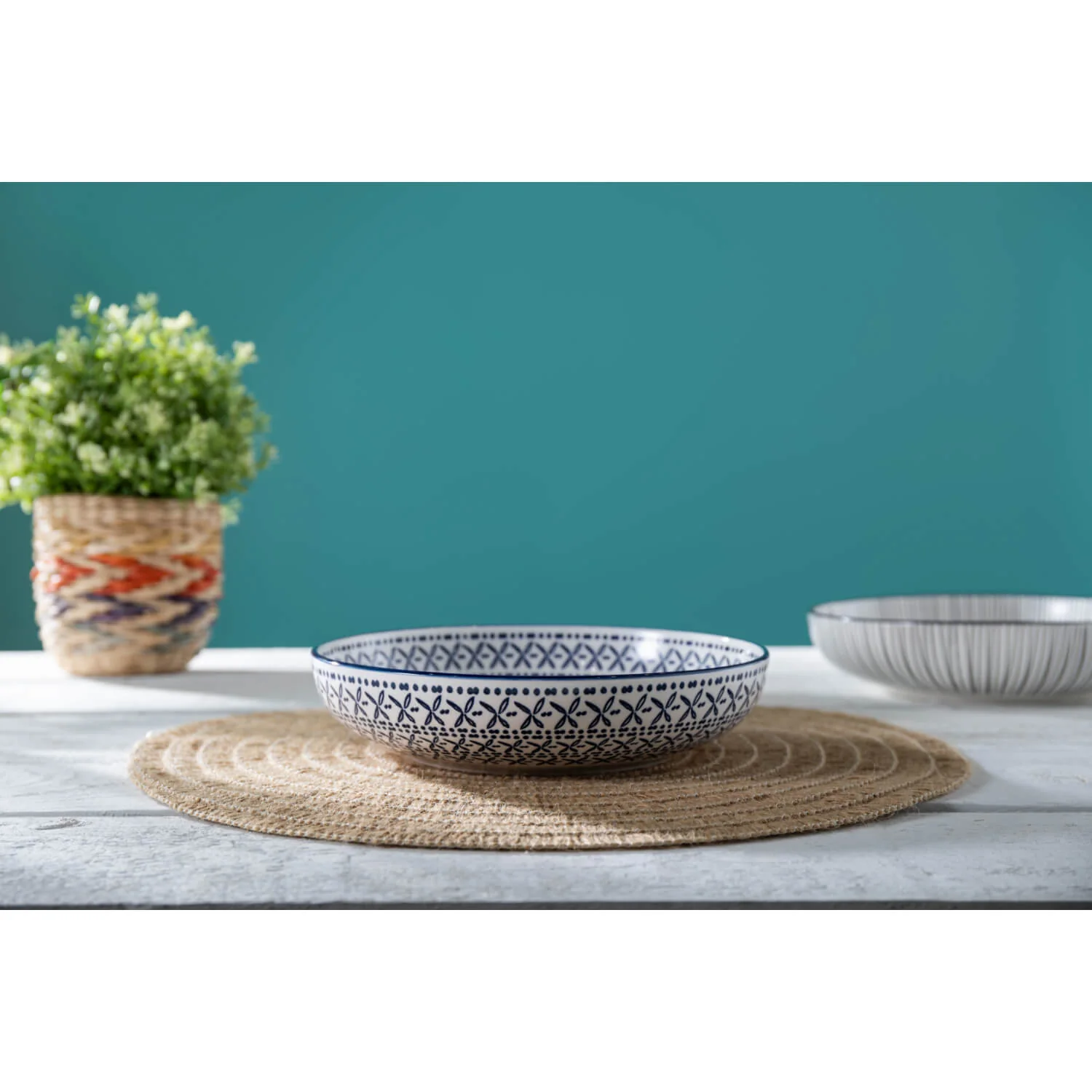 Mikasa 21cm Stoneware Pasta Bowl - Blue Mediterranean - Image 7