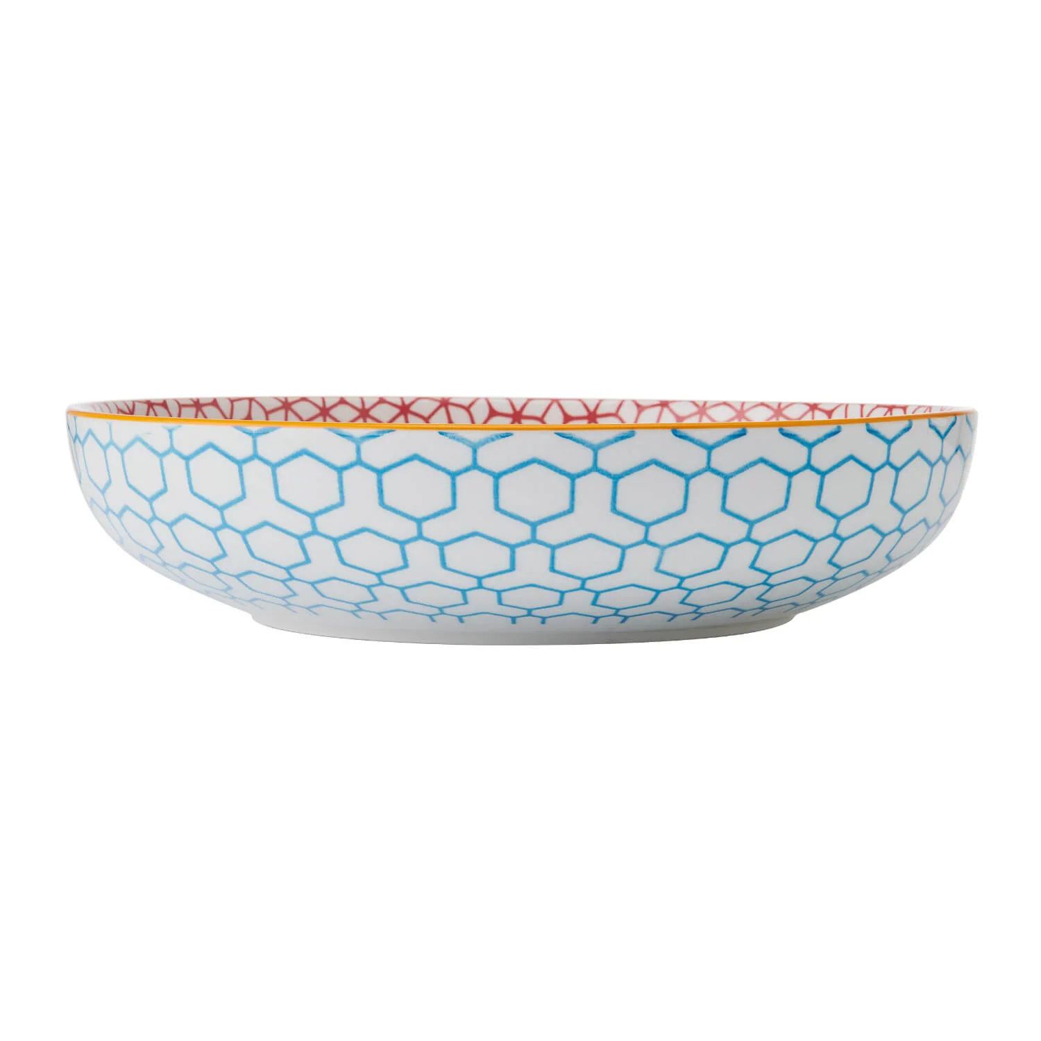Mikasa 21cm Stoneware Pasta Bowl - Geometric Blue - Image 3