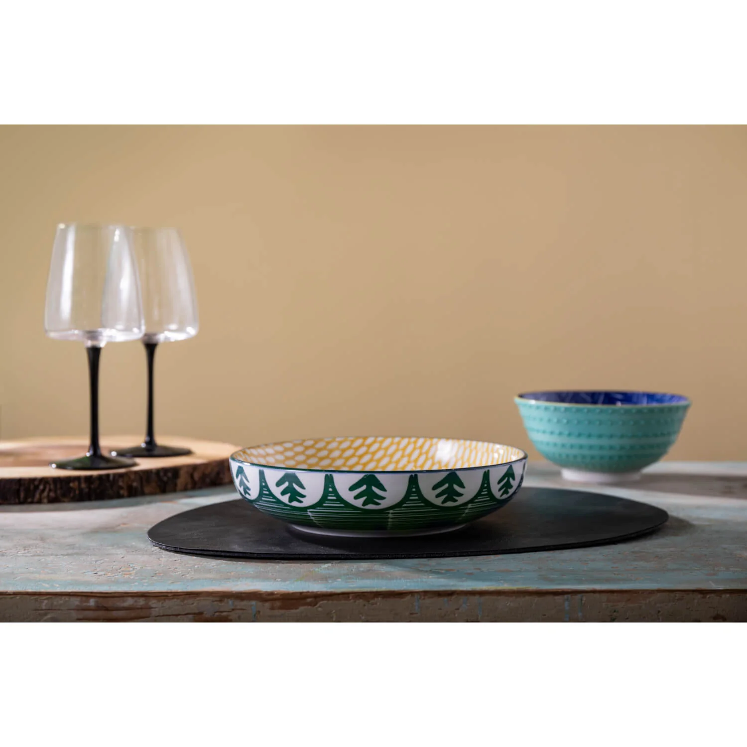 Mikasa 21cm Stoneware Pasta Bowl - Green Leaf - Image 5
