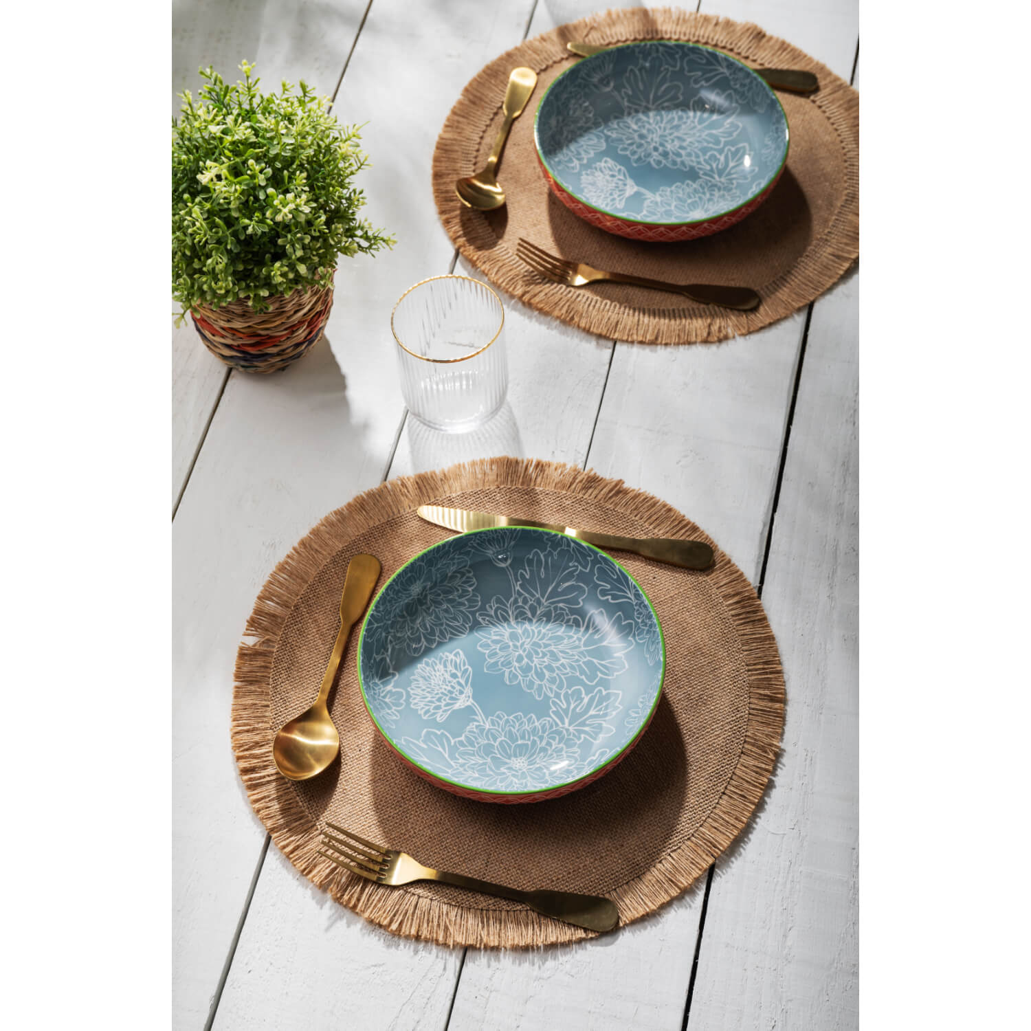 Mikasa 21cm Stoneware Pasta Bowl - Leaf & Geometric - Image 5