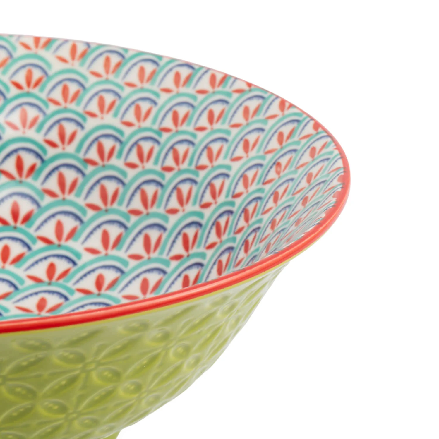 Mikasa 21cm Stoneware Ramen Bowl - Blue/Green Geometric - Image 4