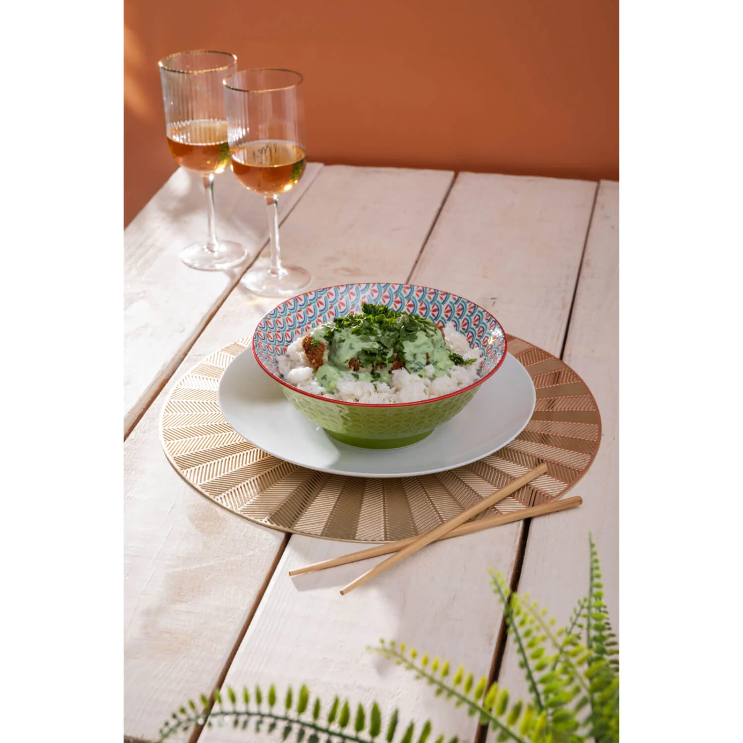 Mikasa 21cm Stoneware Ramen Bowl - Blue/Green Geometric - Image 5