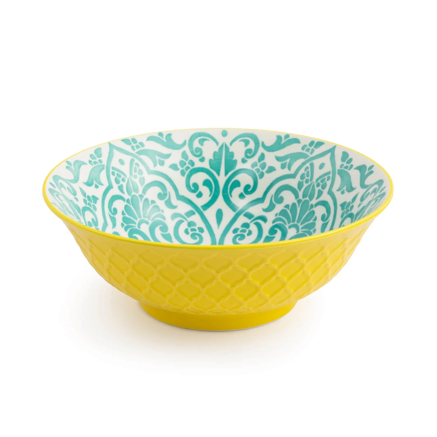Mikasa 21cm Stoneware Ramen Bowl - Blue/Yellow Geometric