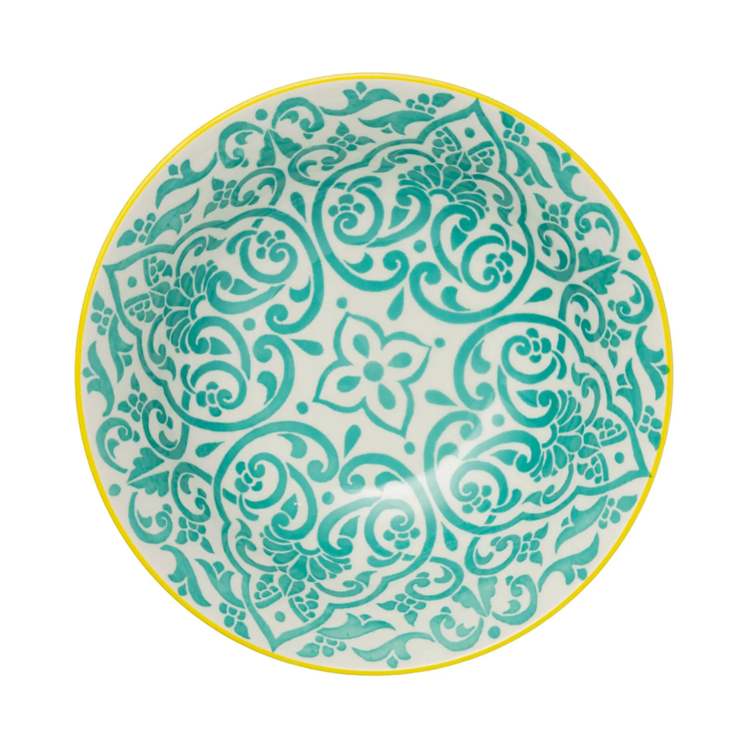 Mikasa 21cm Stoneware Ramen Bowl - Blue/Yellow Geometric - Image 3