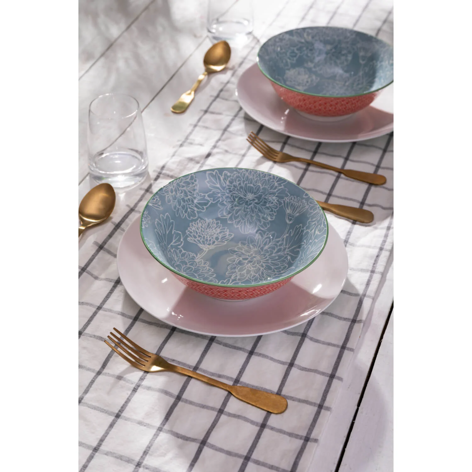 Mikasa 21cm Stoneware Ramen Bowl - Grey Floral - Image 7