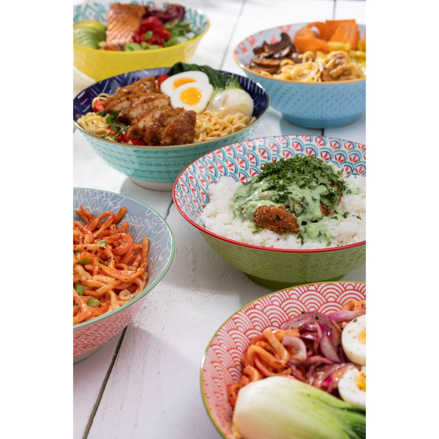 Mikasa 21cm Stoneware Ramen Bowl - Grey Floral - Image 8
