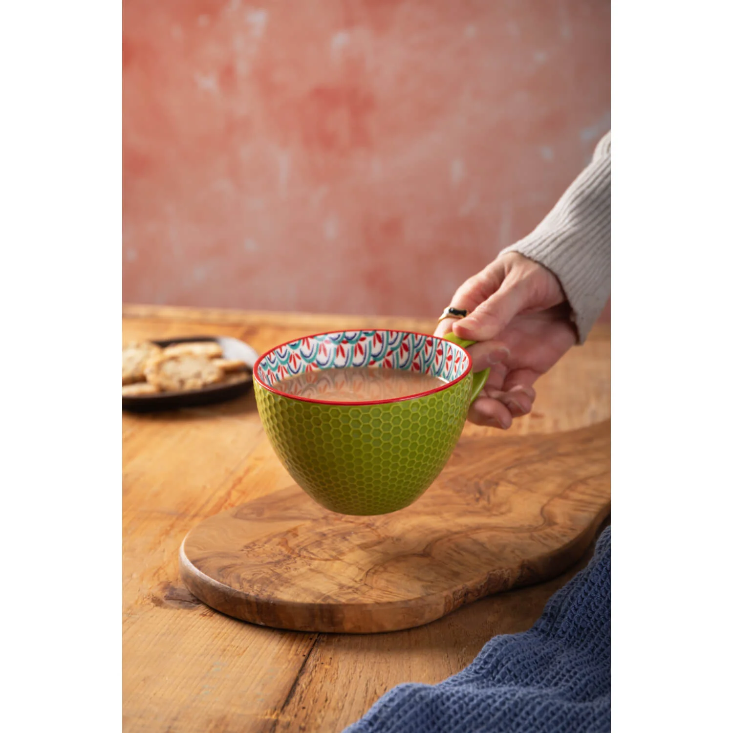 Mikasa Stoneware 330ml Mug - Blue/Green Geometric - Image 8