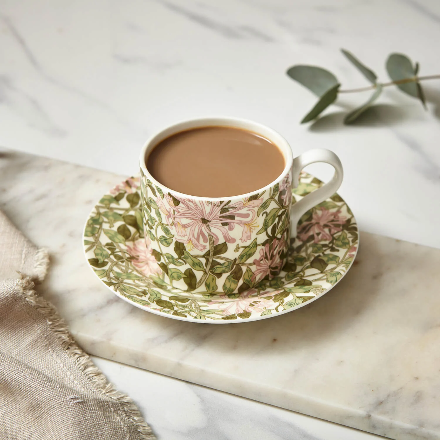 Morris & Co Porcelain Tea Cup & Saucer - Honeysuckle - Image 4