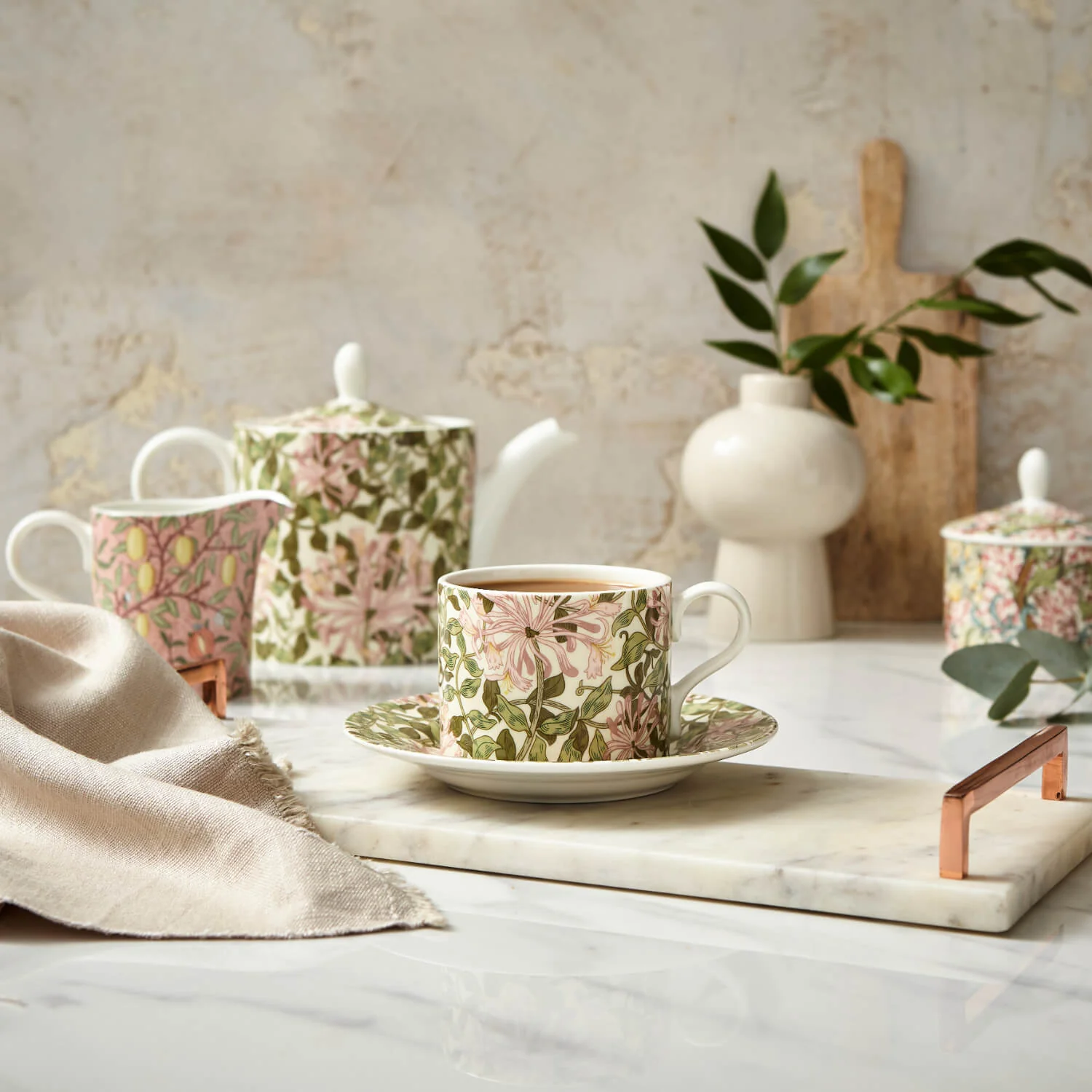 Morris & Co Porcelain Tea Cup & Saucer - Honeysuckle - Image 5