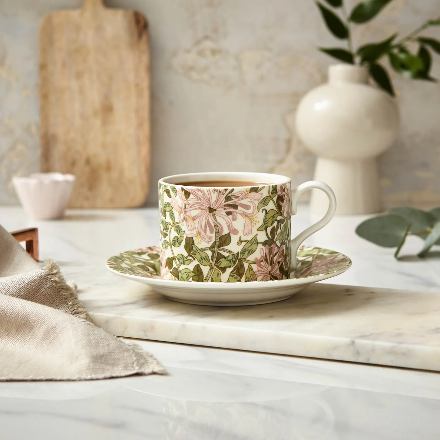 Morris & Co Porcelain Tea Cup & Saucer - Honeysuckle - Image 6