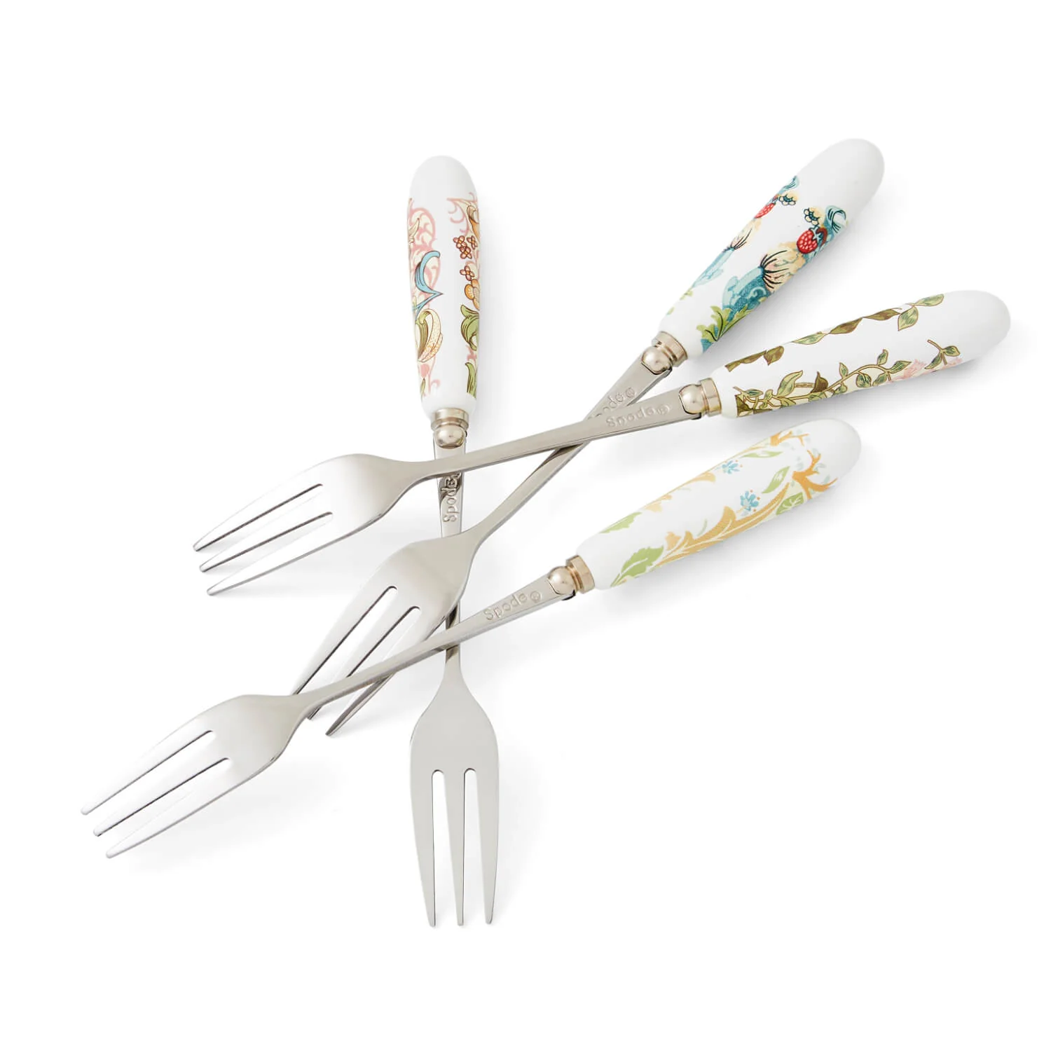 Morris & Co Set Of Four Pastry Forks With Porcelain Handle - Image 2