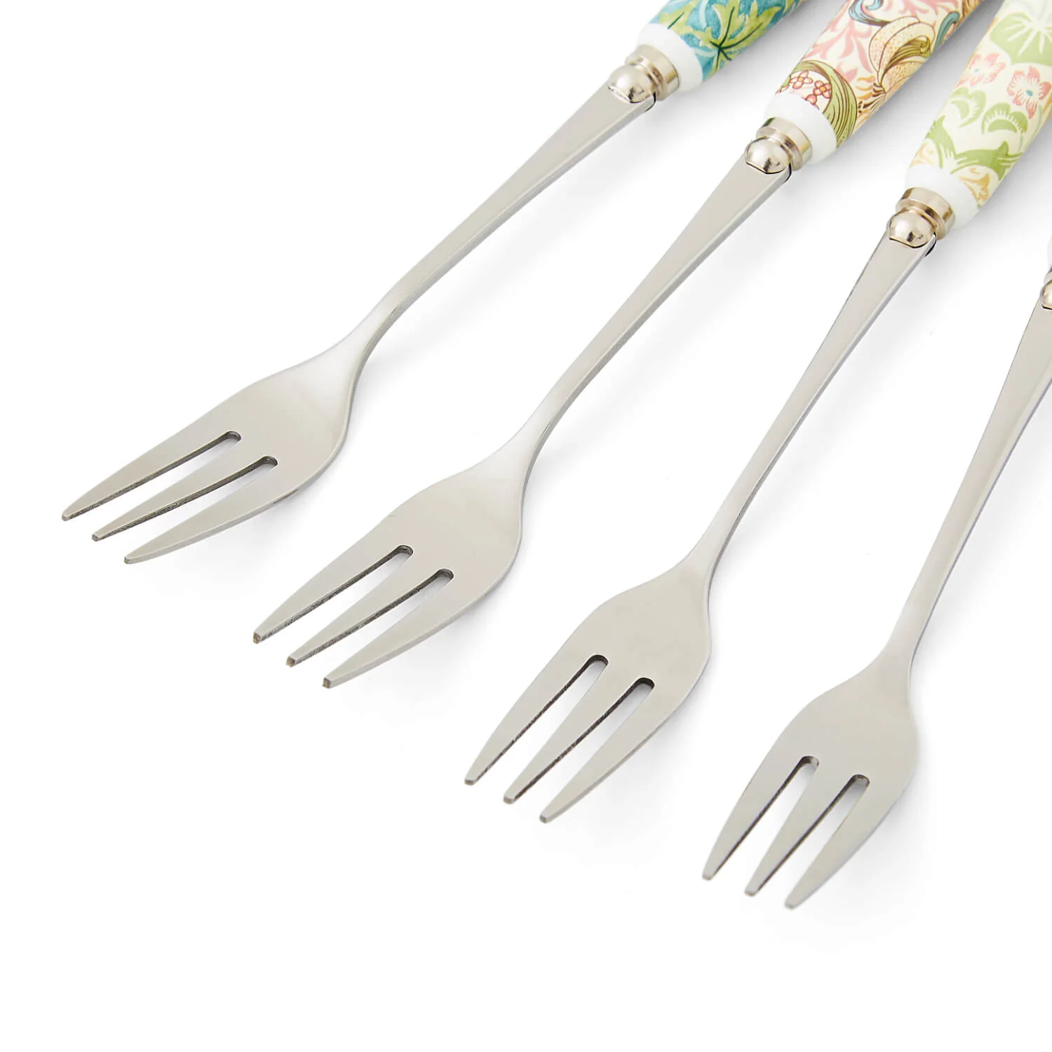 Morris & Co Set Of Four Pastry Forks With Porcelain Handle - Image 4