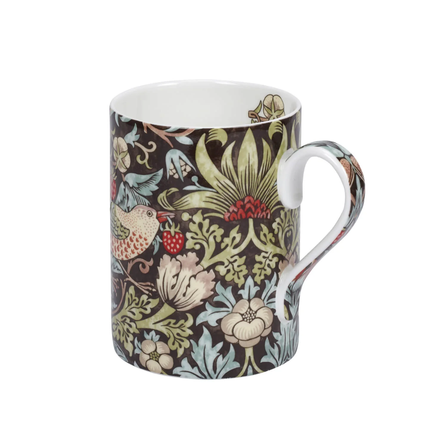 Morris & Co Strawberry Thief 340ml Porcelain Mug - Chocolate Slate - Image 3