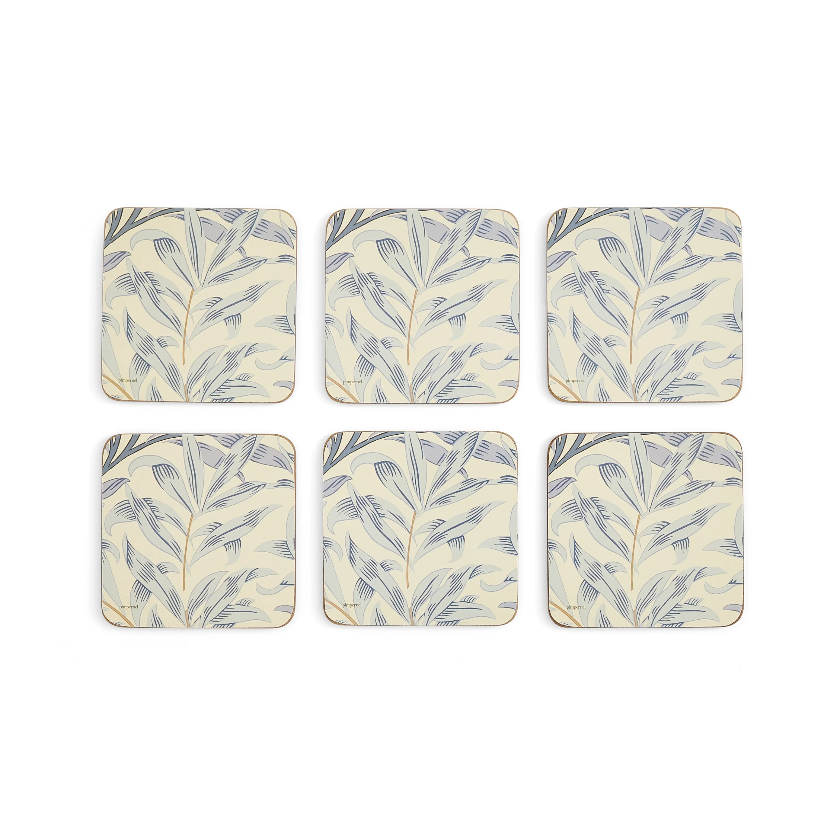 Morris & Co Willow Bough Set Of Six Coasters - Blue
