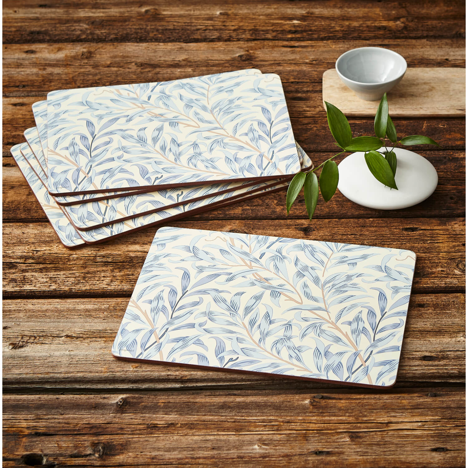 Morris & Co Willow Bough Set Of Six Placemats - Blue - Image 4