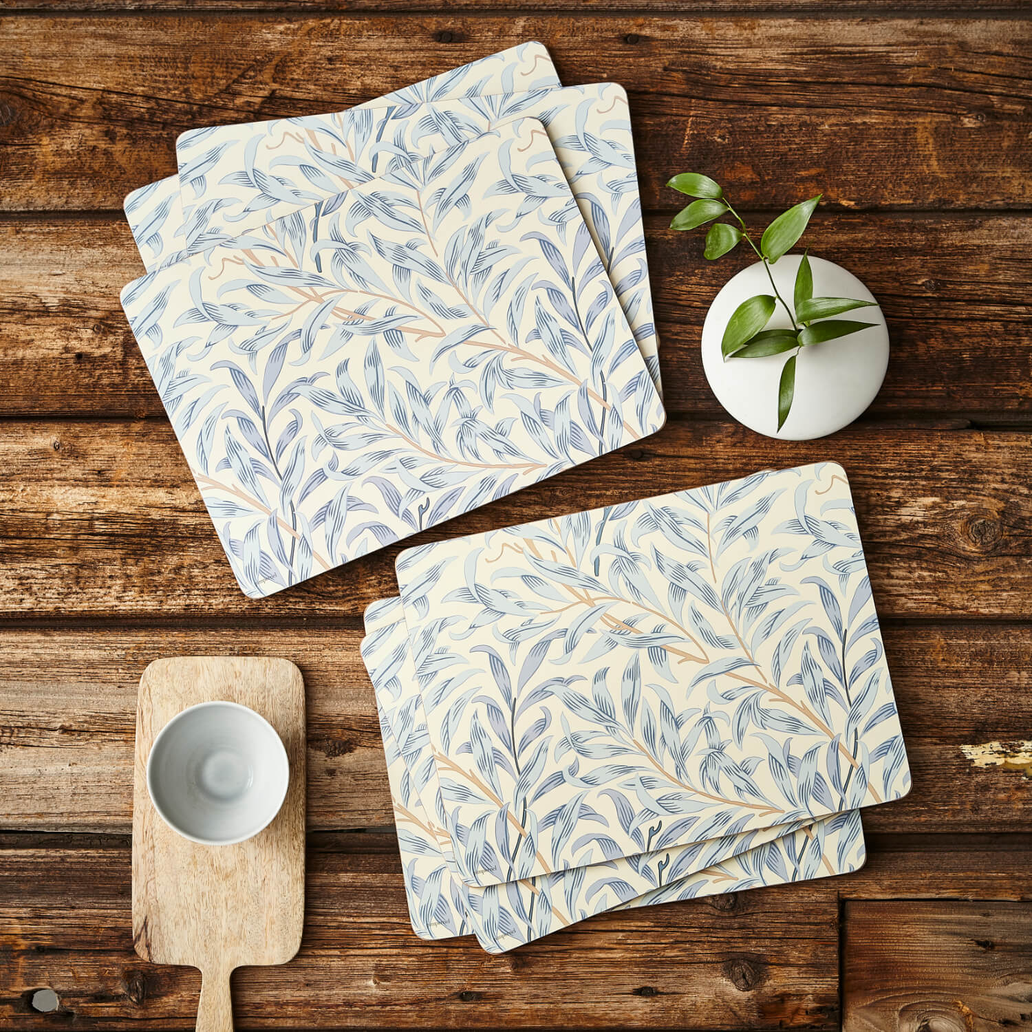 Morris & Co Willow Bough Set Of Six Placemats - Blue - Image 5