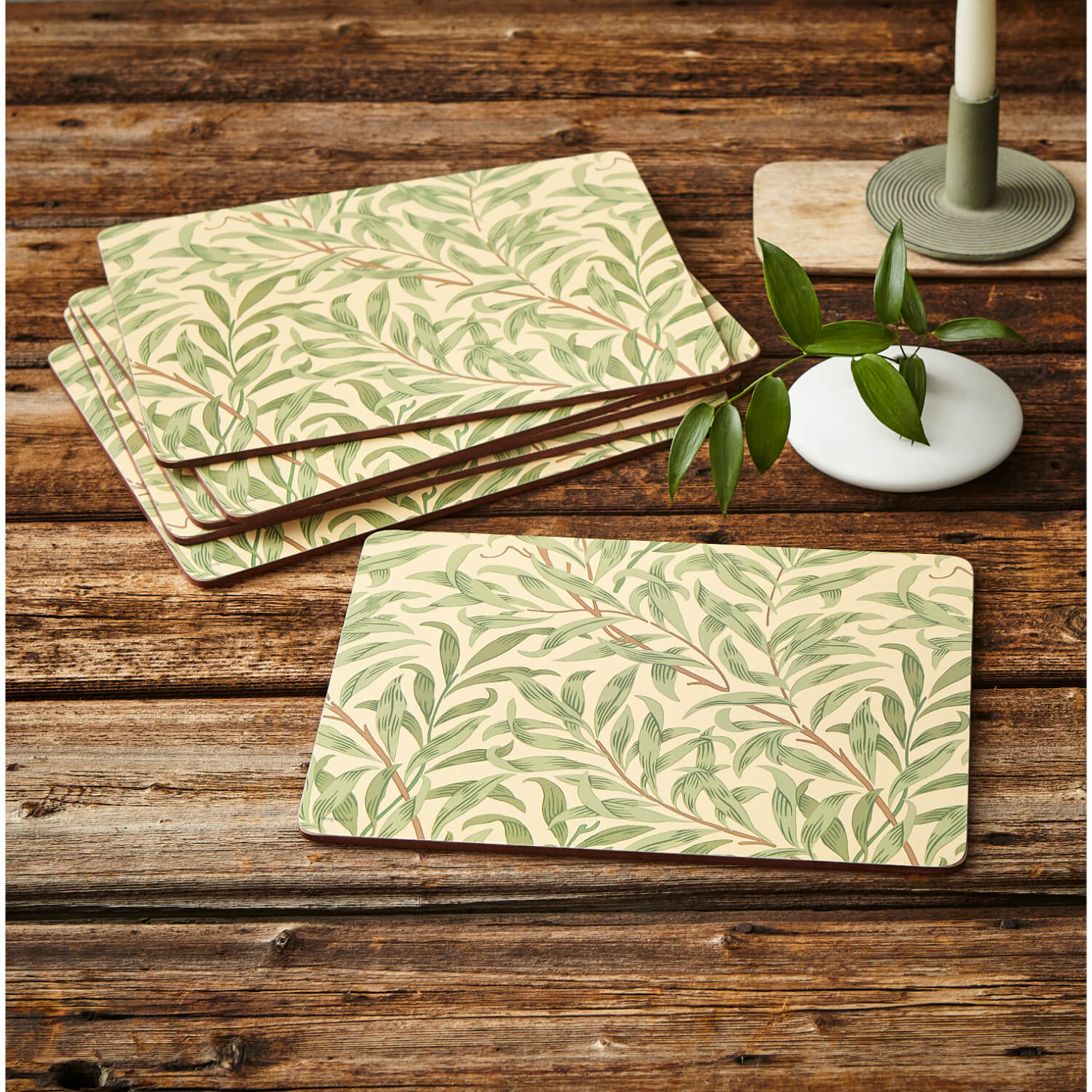Morris & Co Willow Bough Set Of Six Placemats - Green - Image 8