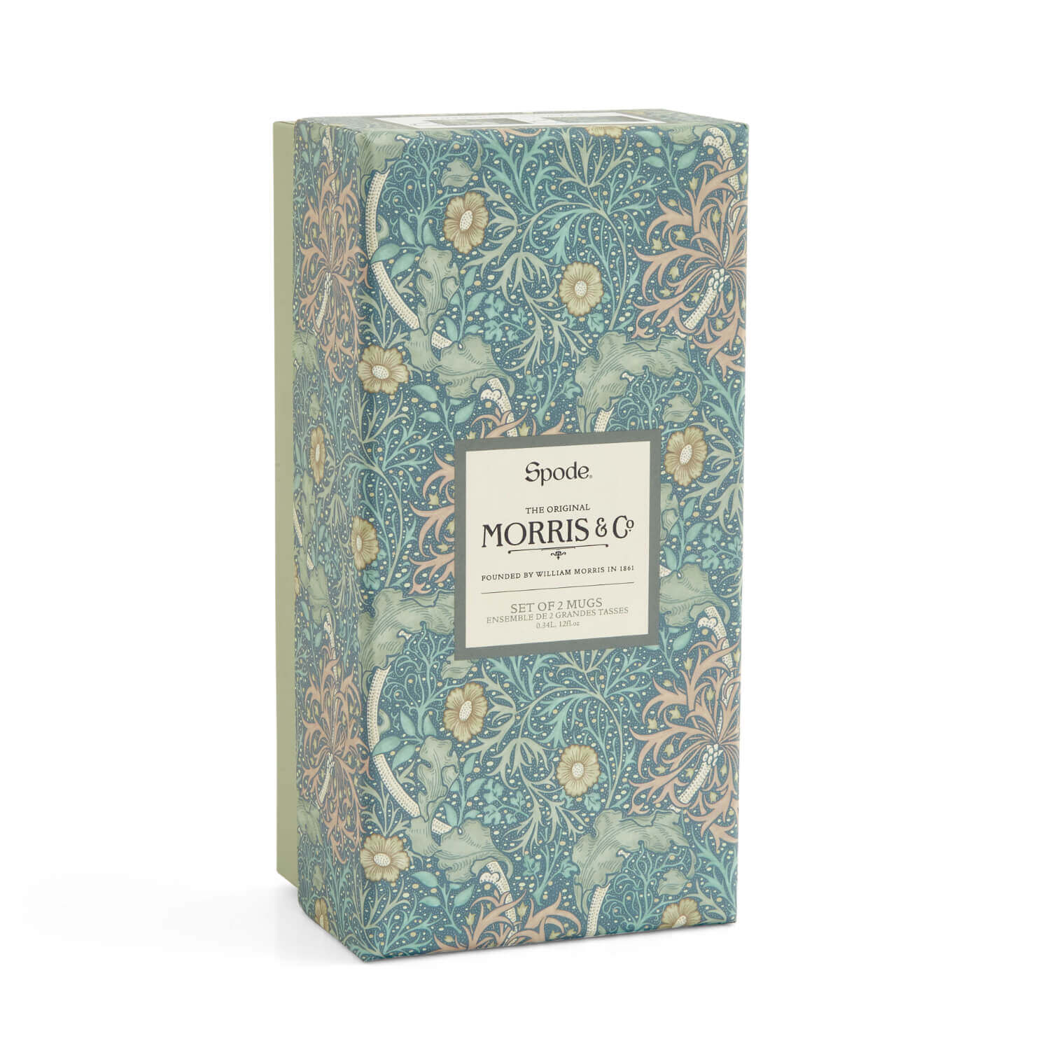 Morris & Co 2 Piece 340ml Porcelain Mug Set - Seaweed & Pimpernel - Image 6
