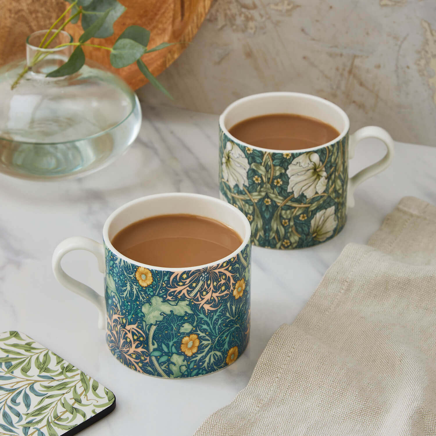 Morris & Co 2 Piece 340ml Porcelain Mug Set - Seaweed & Pimpernel - Image 8