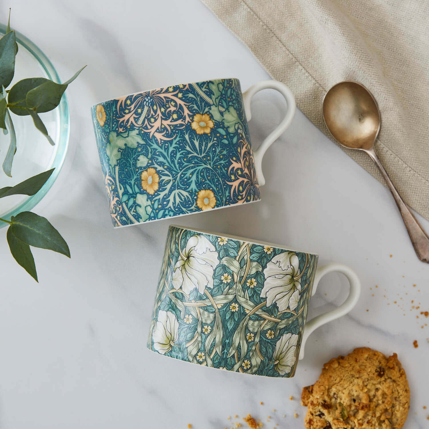 Morris & Co 2 Piece 340ml Porcelain Mug Set - Seaweed & Pimpernel - Image 9
