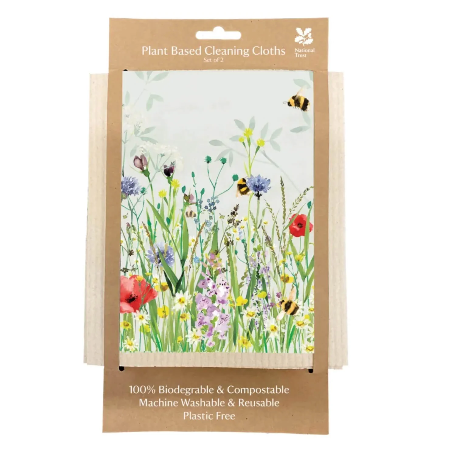 National Trust Plant Based Set Of 2 Cleaning Cloths - Bees - Image 2