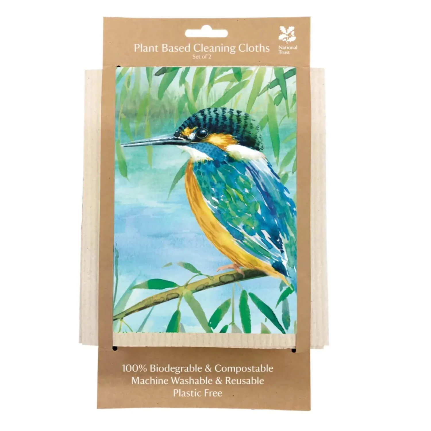 National Trust Plant Based Set Of 2 Cleaning Cloths - Kingfisher - Image 2