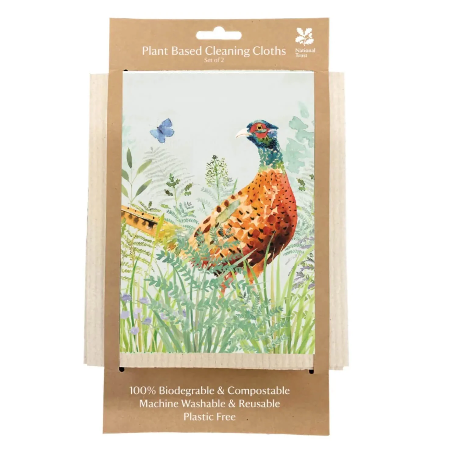 National Trust Plant Based Set Of 2 Cleaning Cloths - Pheasant - Image 2