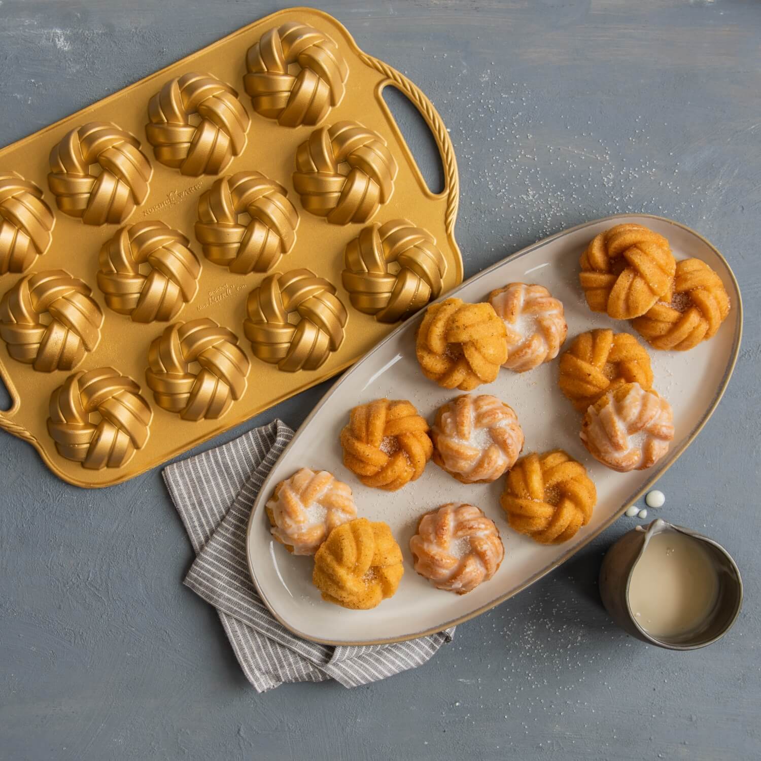 Nordic Ware Braided Mini Bundt Pan - Gold - Image 5