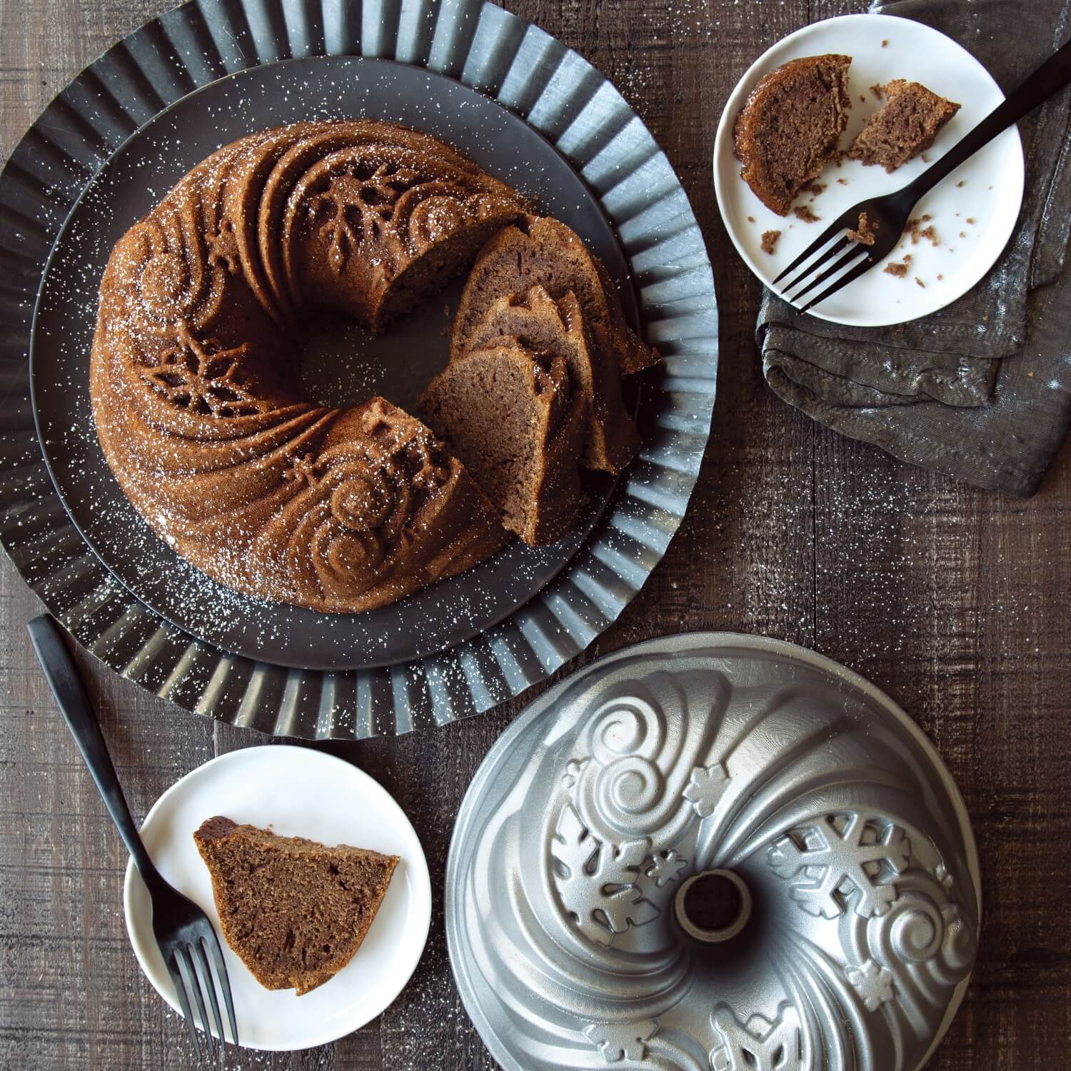 Nordic Ware Let It Snow Bundt Pan - Silver - Image 4