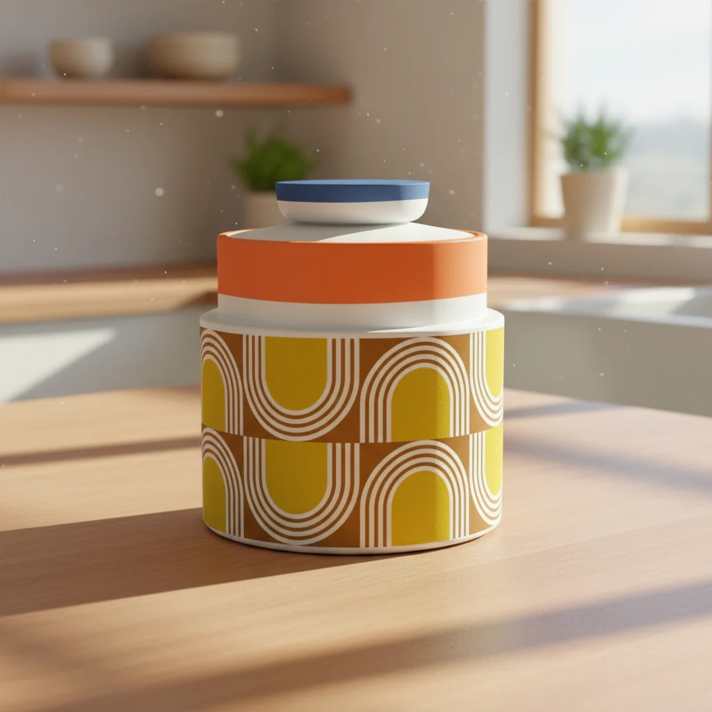 Orla Kiely 12cm Aura Storage Jar - Orange - Image 2