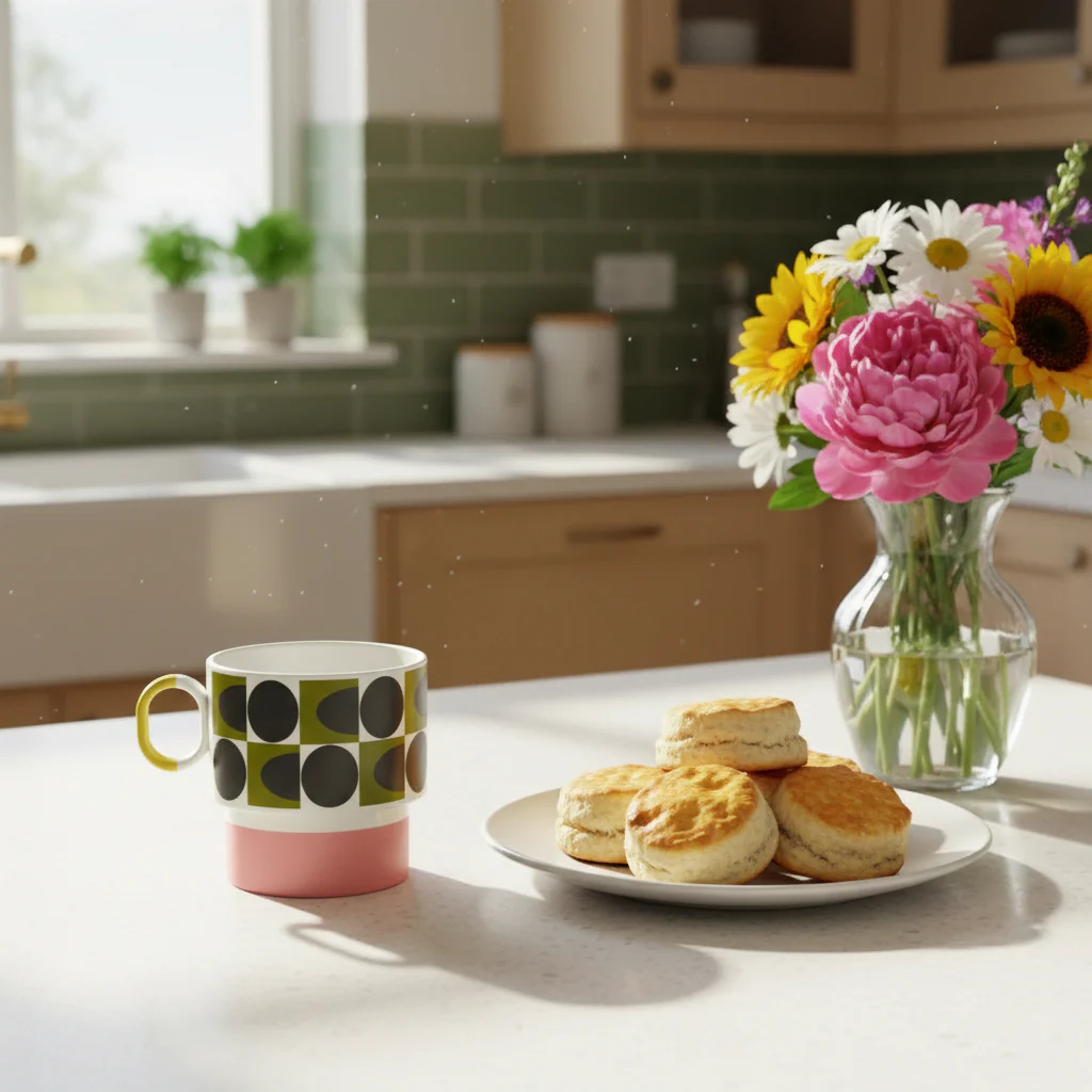 Orla Kiely 275ml Spot Square Oval Stacking Mug - Pink - Image 2