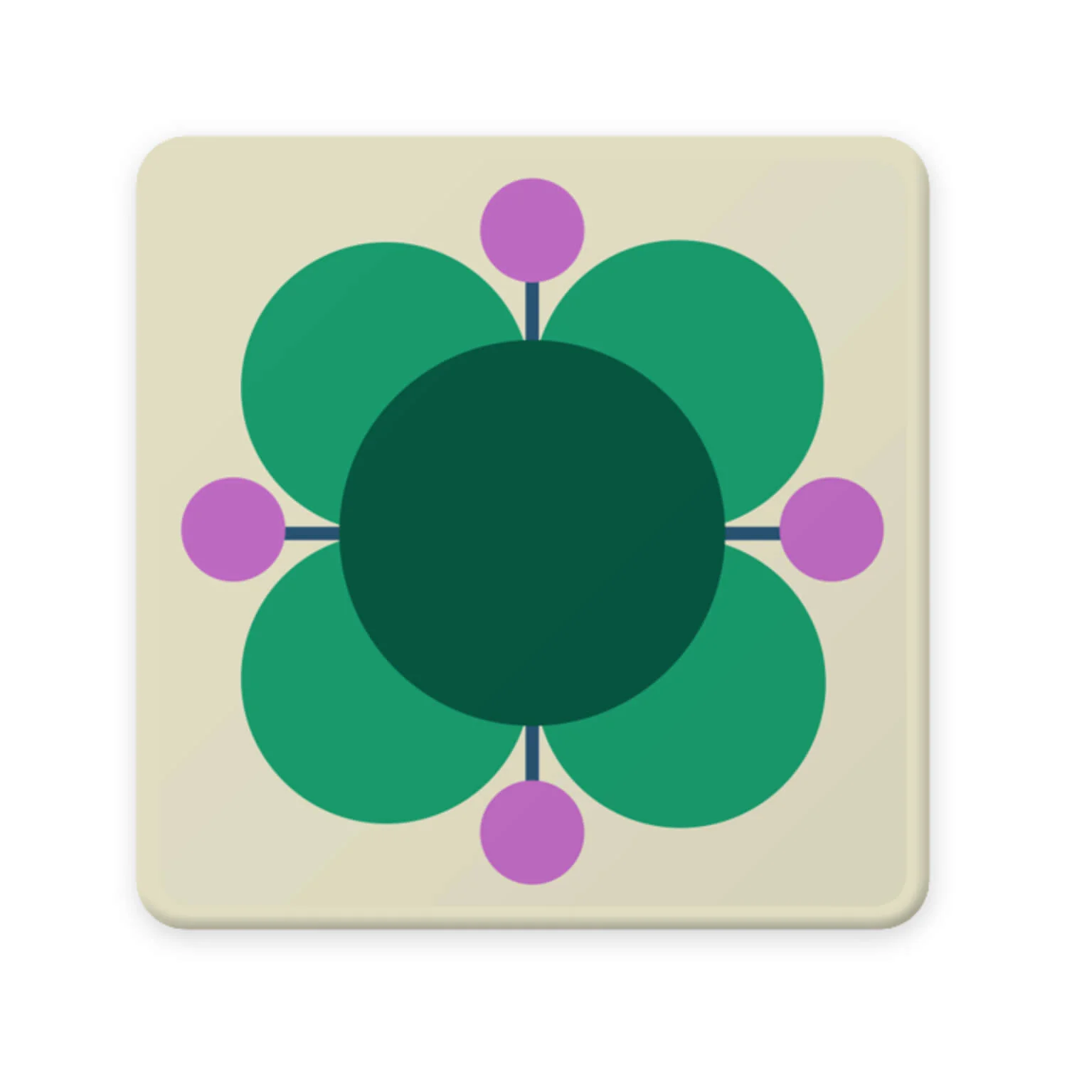 Orla Kiely Set Of 6 Coasters - Atomic Flower - Image 2