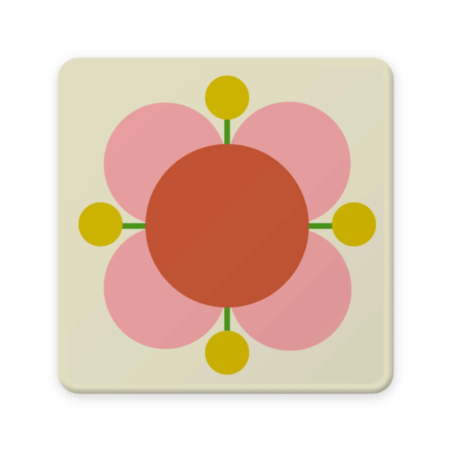Orla Kiely Set Of 6 Coasters - Atomic Flower - Image 4