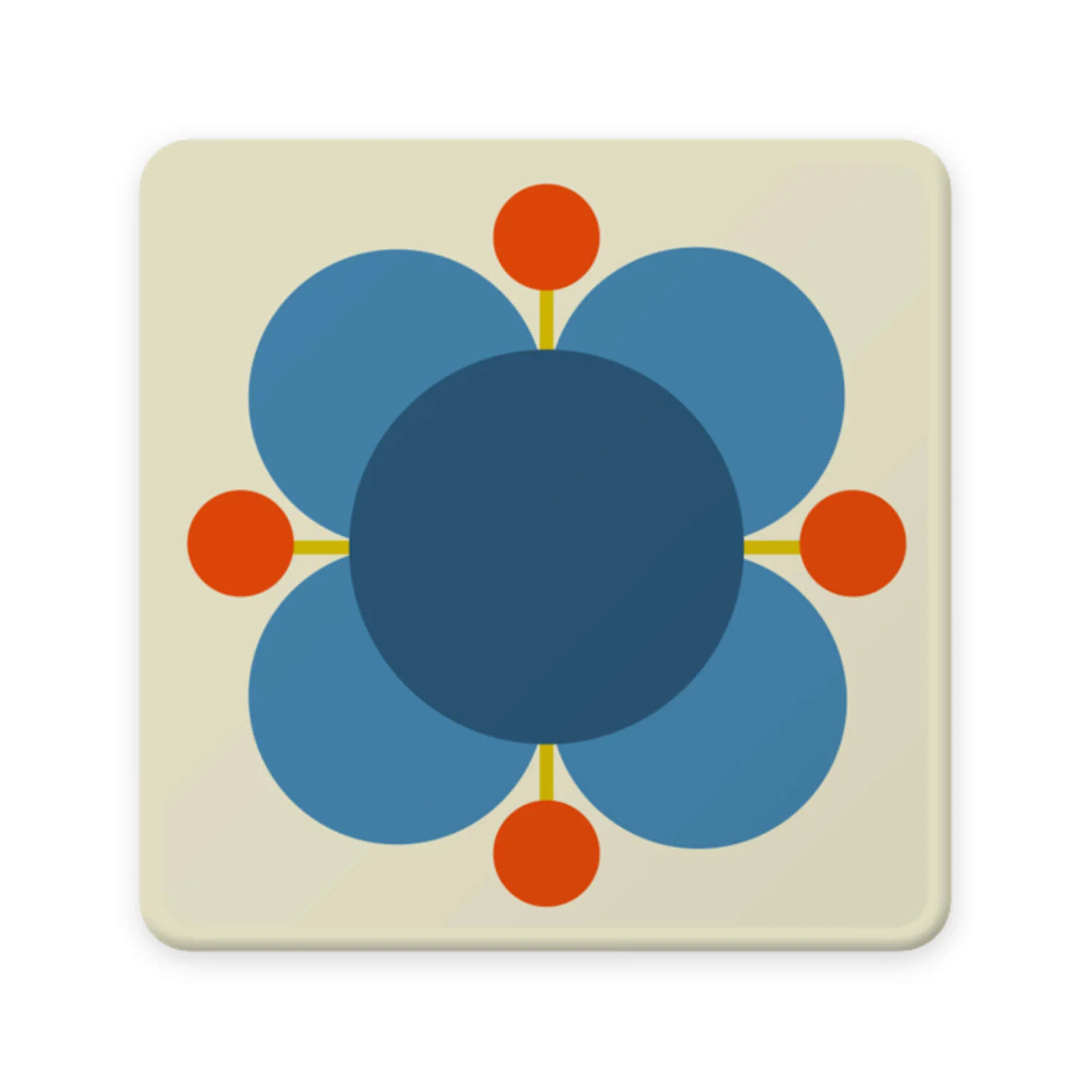 Orla Kiely Set Of 6 Coasters - Atomic Flower - Image 5