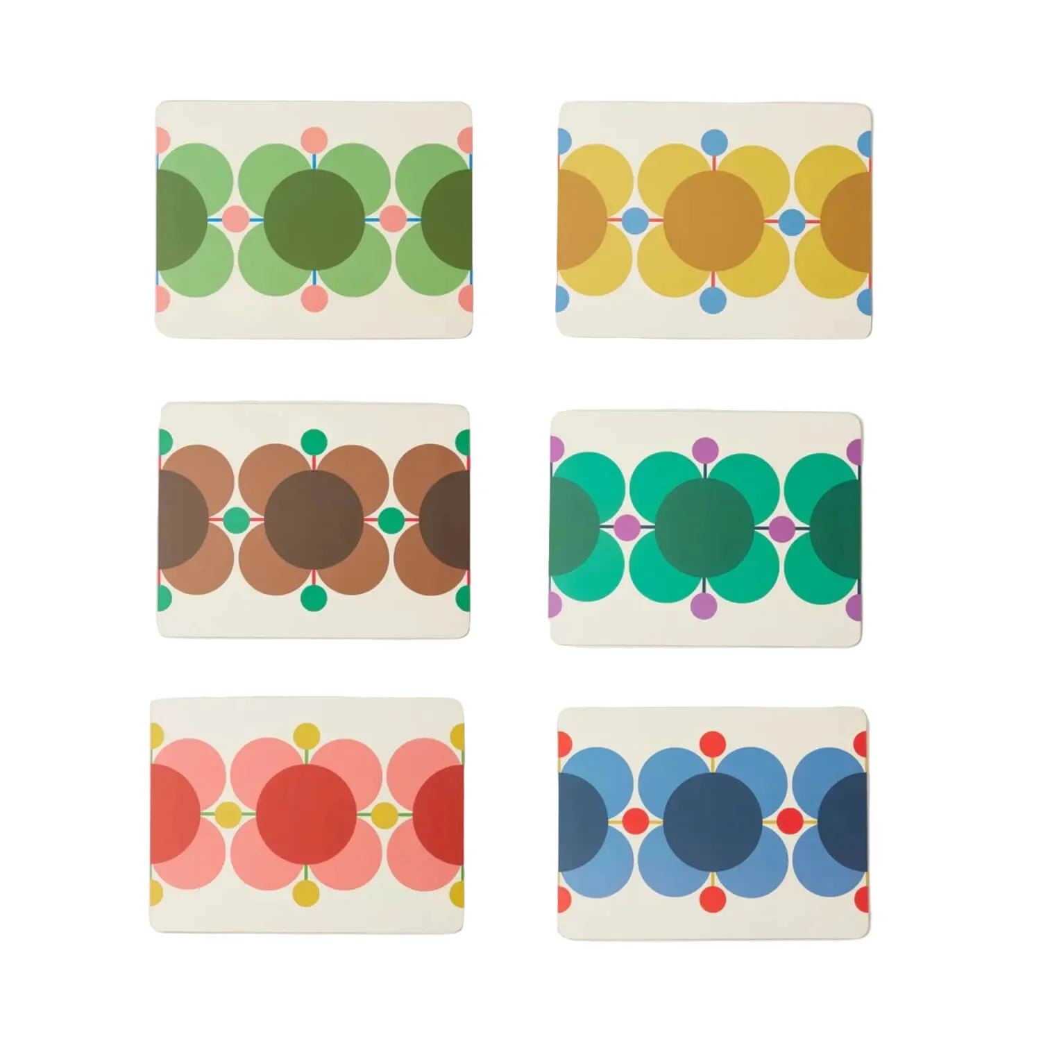 Orla Kiely Set Of 6 Placemats - Atomic Flower