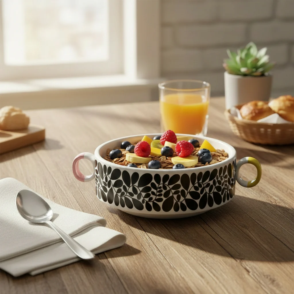 Orla Kiely Sycamore Stripe Cereal Bowl - Black - Image 2