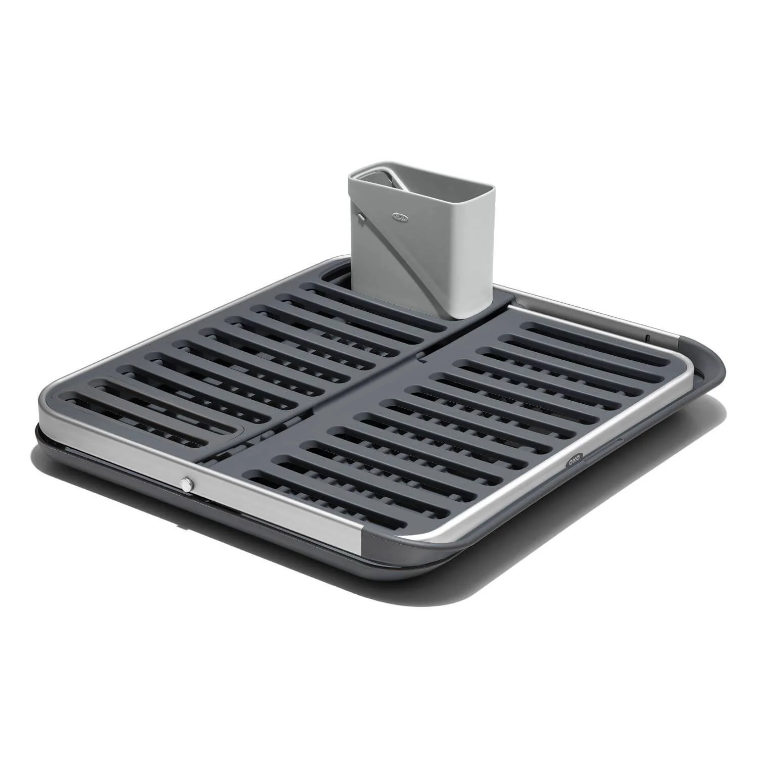 OXO Good Grips Aluminium Fold Flat Dish Rack - Grey - Image 2