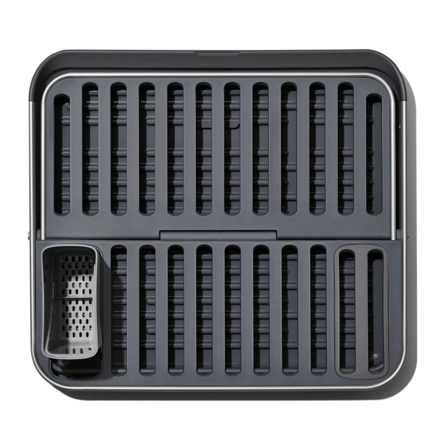 OXO Good Grips Aluminium Fold Flat Dish Rack - Grey - Image 9